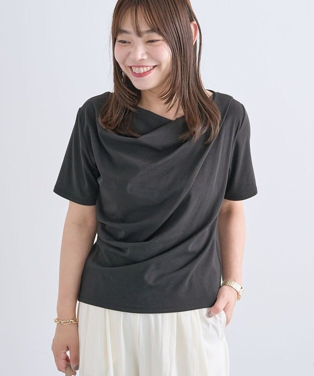 Green Parks ５分袖ドレーププルオーバー Black
