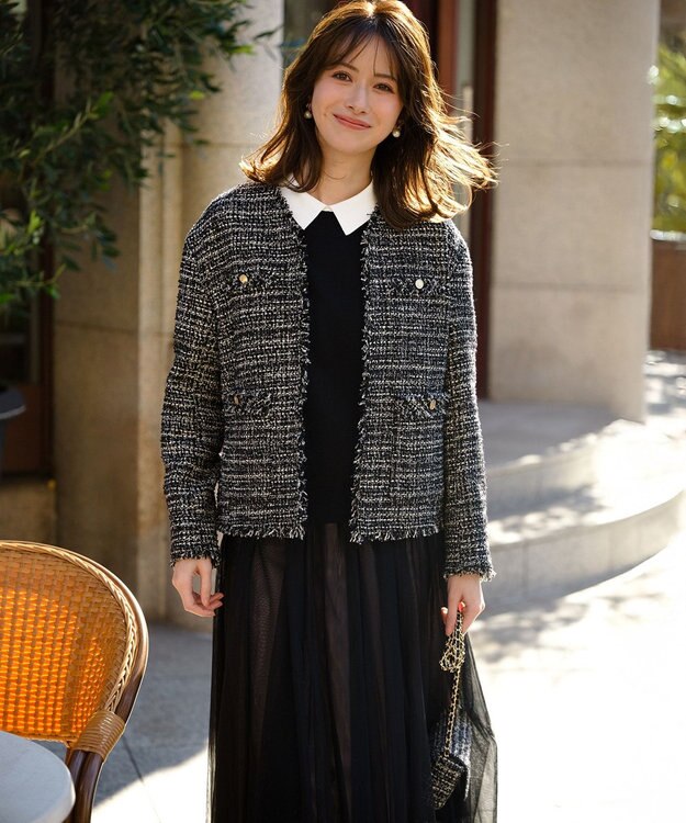 23区 【VERY掲載】GIOLICAツイード ジャケット モノトーンミックス