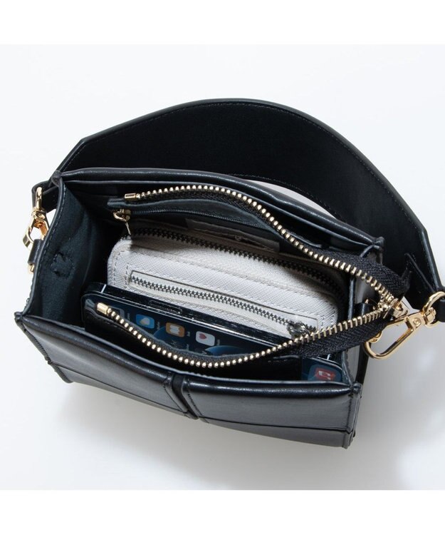 UNBILLION cachecache クロスハギ2wayミニショルダー ブラック