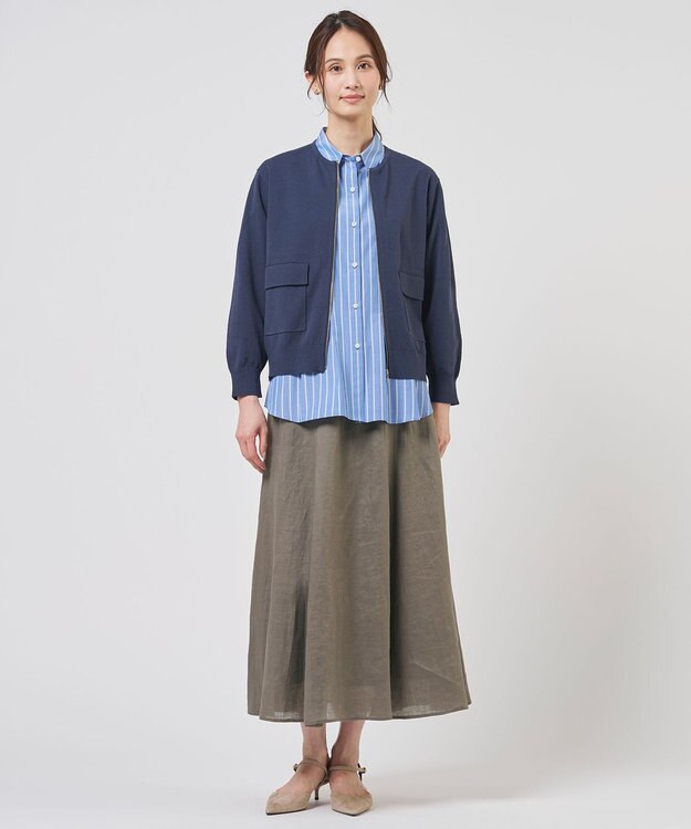 J.PRESS LADIES S 【WEB限定】リネン フレア スカート 【WEB限定】ブラウン系