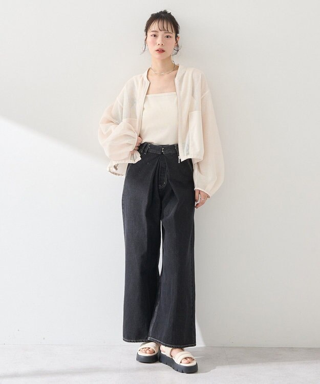 earth music&ecology メッシュブルゾン Ivory