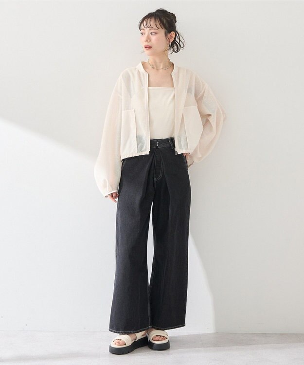 earth music&ecology メッシュブルゾン Ivory