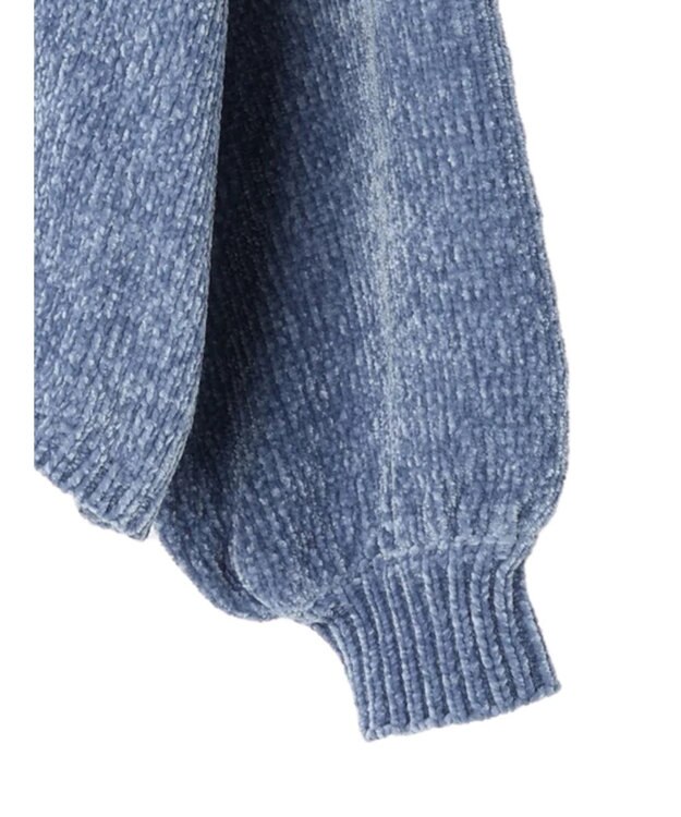 earth music&ecology シャイニーベロアモールプルオーバー Blue
