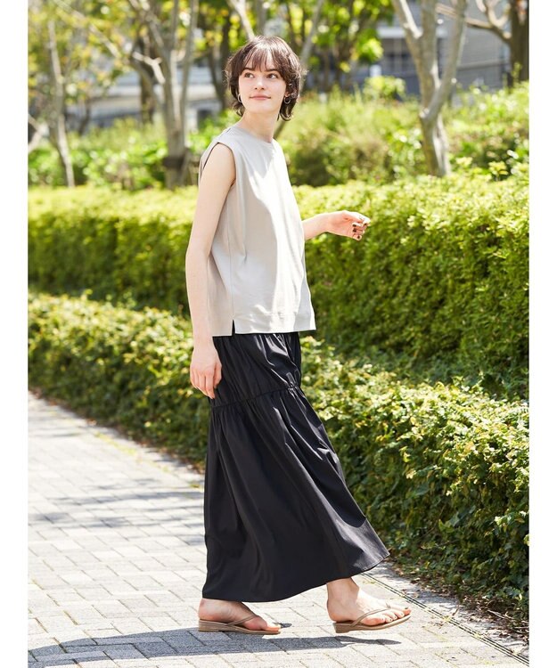 AMERICAN HOLIC ショルダータックノースリーブプルオーバー Gray Beige