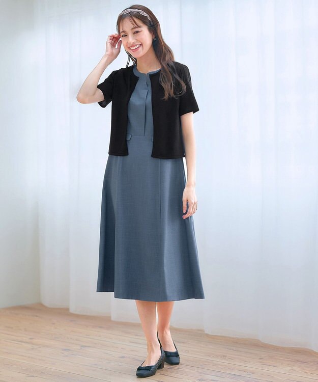 Tiaclasse L 【新色追加・洗える・UVケア・接触冷感】サマーニット半袖カーディガン ブラック