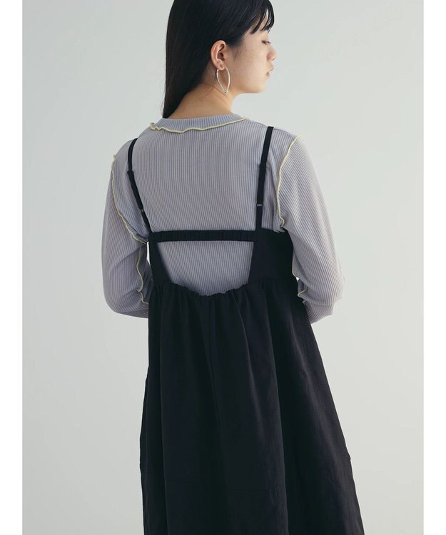 Green Parks ａ．バックギャザーキャミワンピース Black