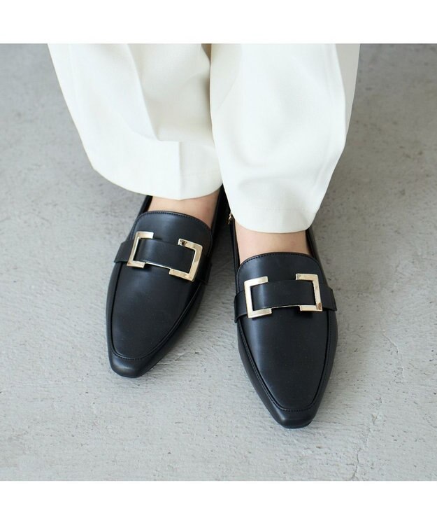 MODE ET JACOMO <carino>【レイン対応】バックルローファー ブラック