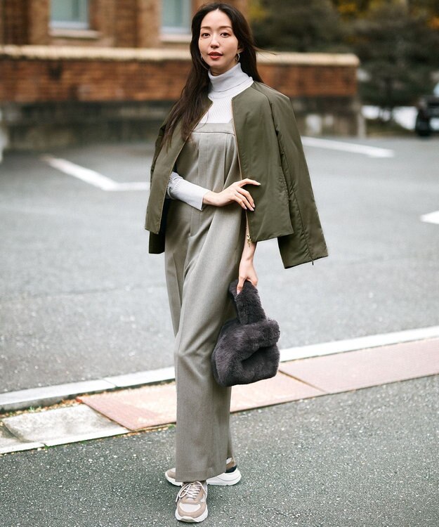 23区 【23区×Oggiコラボ /撥水加工】中綿 パディングタフタ ジャケット カーキ系