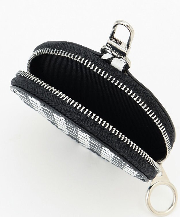 ICB 【人気のためさらに新色追加・全5色展開】 3ピースチャームバッグ ブラック×千鳥柄