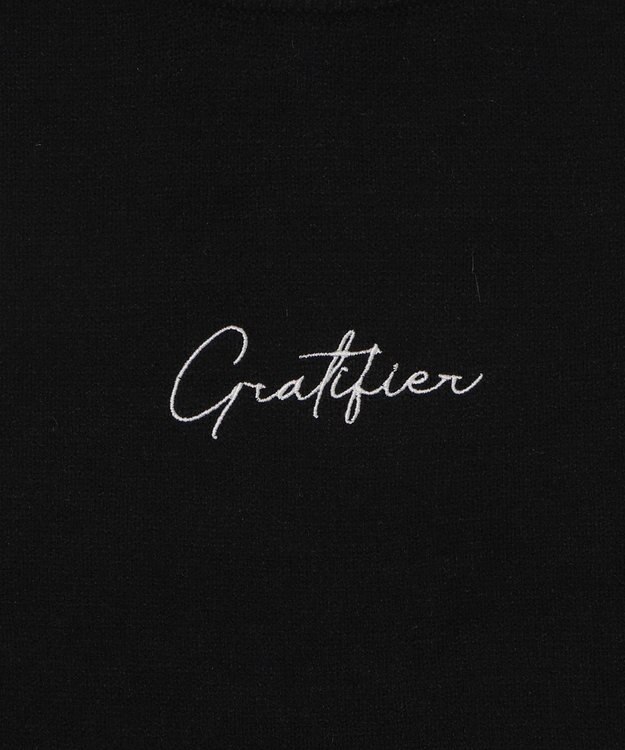 WEGO 【ユニセックス着用ITEM/SMLサイズ展開】アクセ付きワンポイントニットプルオーバー ブラック