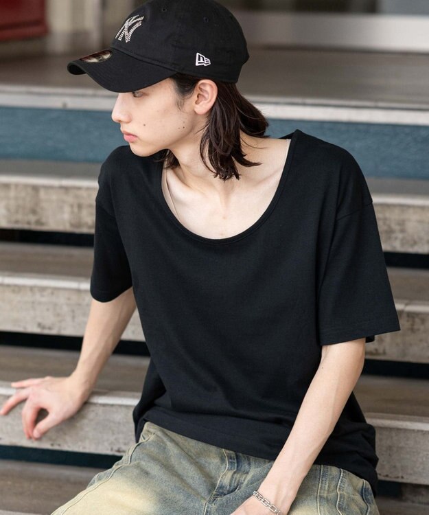 WEGO 【ユニセックス着用ITEM/MLサイズ展開】UネックT（SS） ブラック