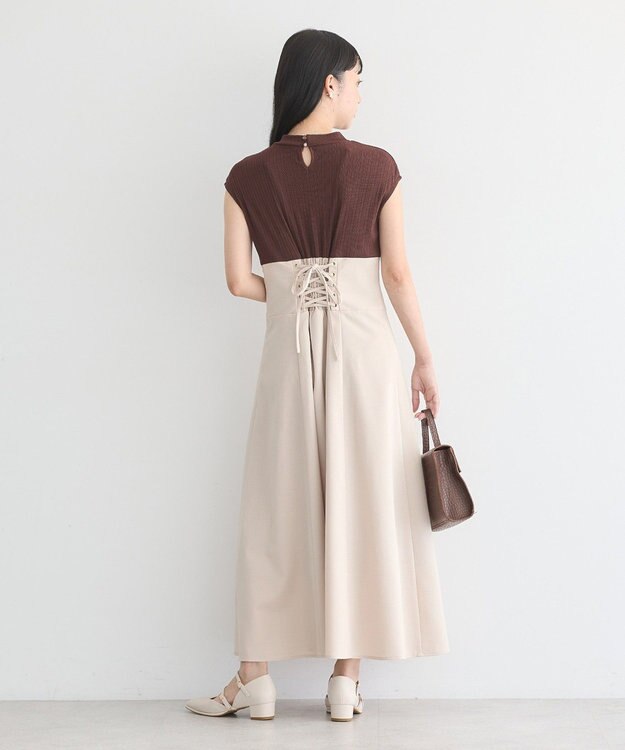 earth music&ecology フロントボタンドッキングワンピース Brown