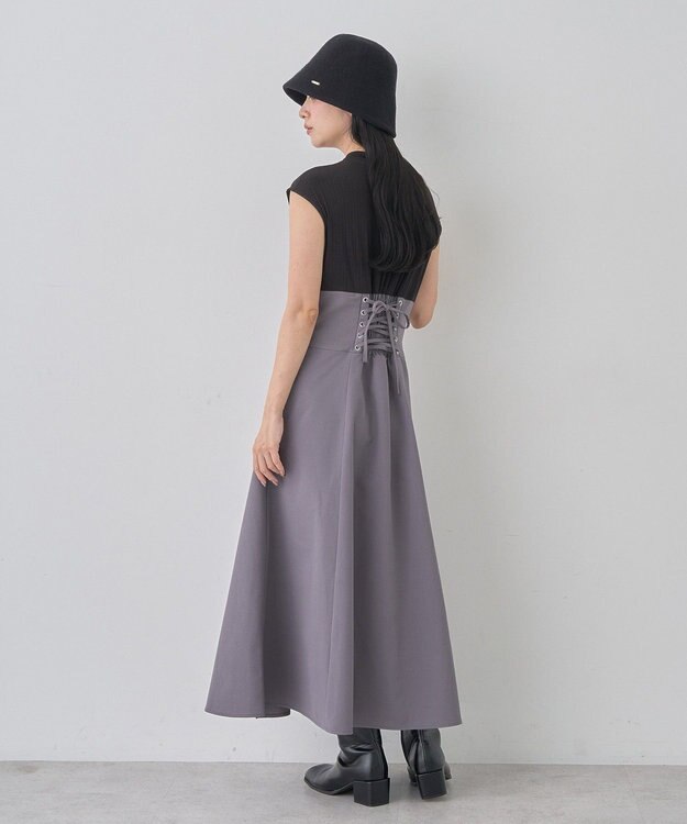 earth music&ecology フロントボタンドッキングワンピース Black