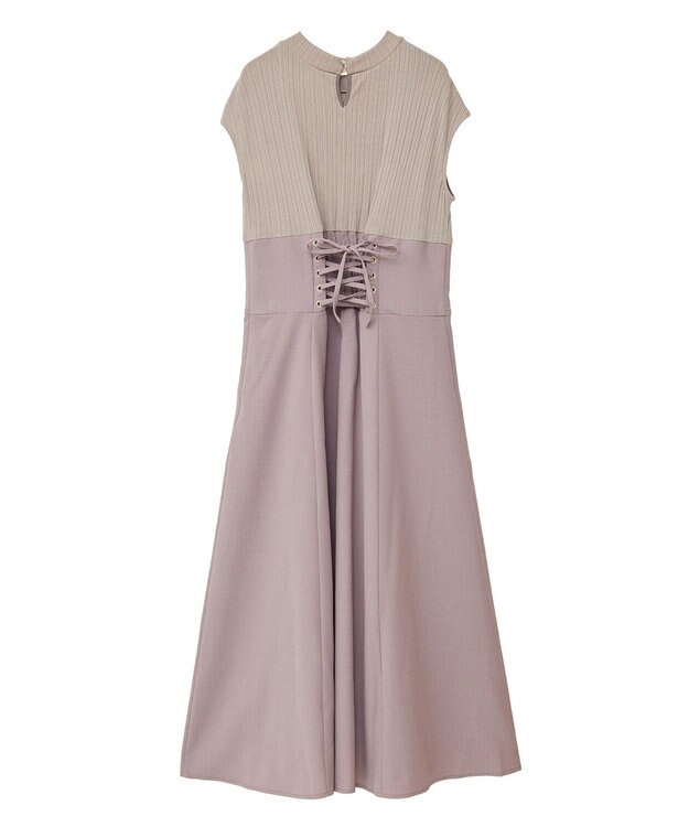 earth music&ecology フロントボタンドッキングワンピース Pink Beige