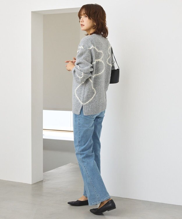 AMERICAN HOLIC ニュアンスライン柄ニットプルオーバー Gray Mixture