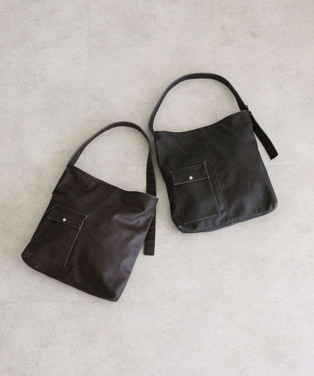 Green Parks ・ｃａｃｈｅ　ｃａｃｈｅ　フェイクレザーベルトショルタ Black