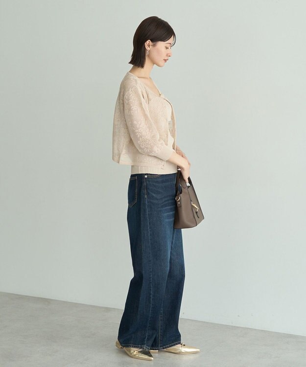 YECCA VECCA 【2点SET】インナーセットレース柄カーディガン Light Beige