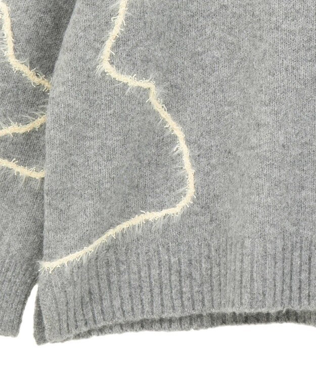 AMERICAN HOLIC ニュアンスライン柄ニットプルオーバー Gray Mixture