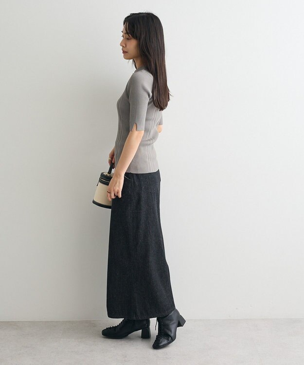CRAFT STANDARD BOUTIQUE 半袖２ｗａｙリブポロニット Gray