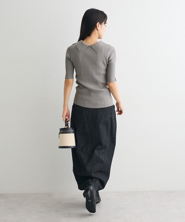 CRAFT STANDARD BOUTIQUE 半袖２ｗａｙリブポロニット Gray