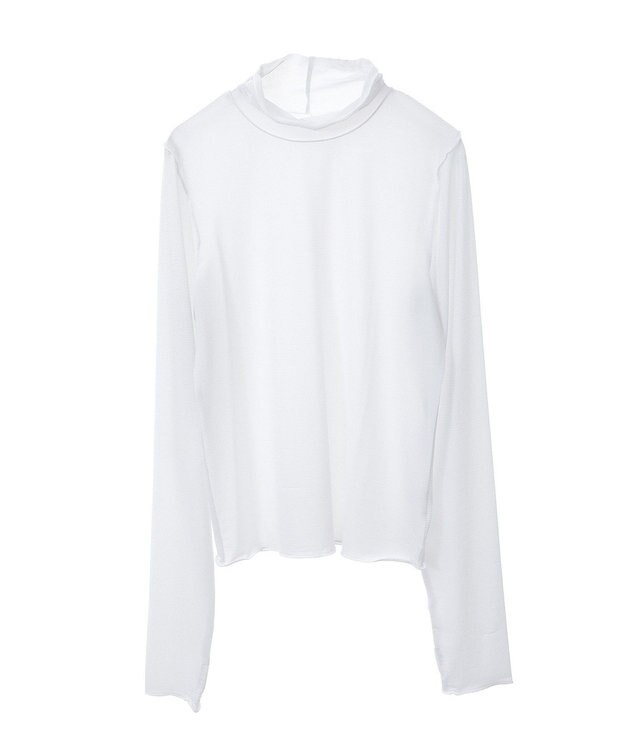 earth music&ecology シアーラメハイネックプルオーバー Off White