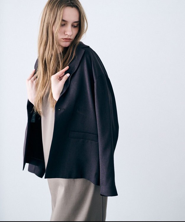 uncrave リネンライクツイル ジャケット ダークブラウン