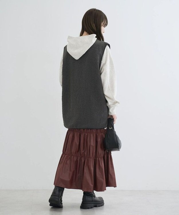 Green Parks 裏毛エンブレムパーカーチュニック Oatmeal