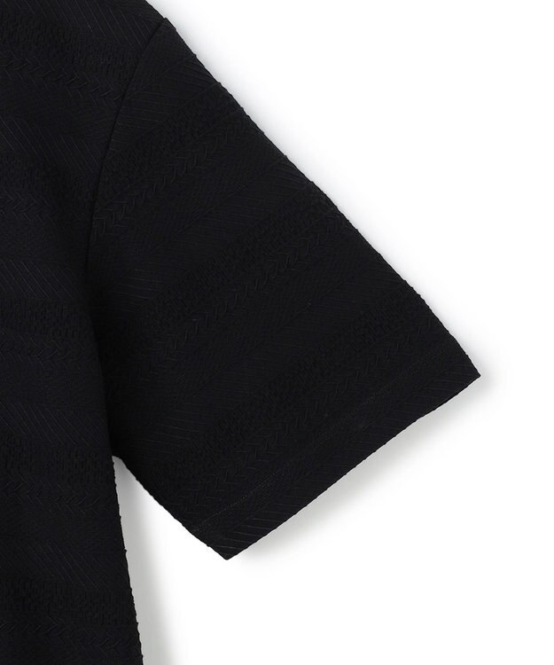 JOSEPH HOMME 【新柄 / 新素材】ジャガードボーダー　クルーネックTシャツ ブラック系