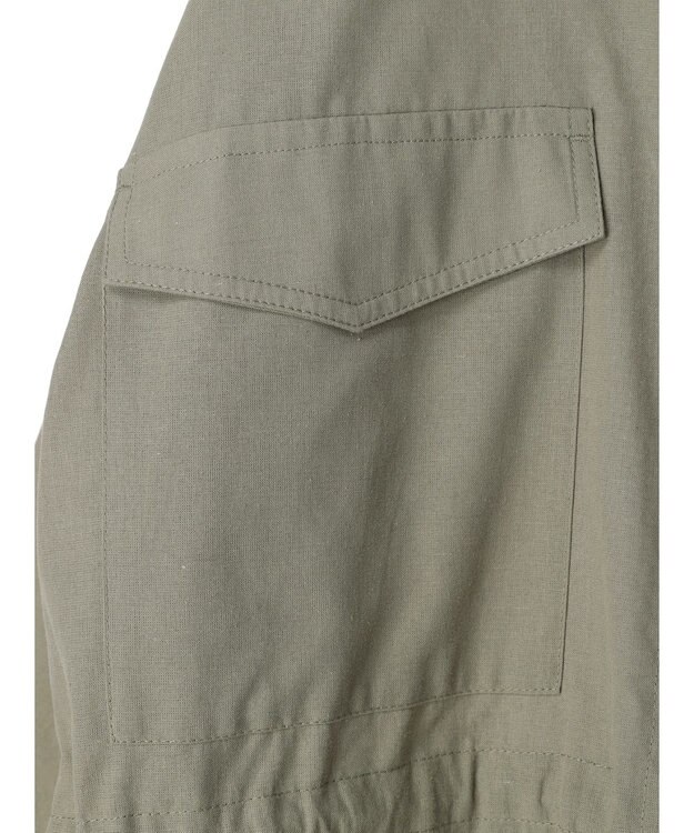 Green Parks 綿麻混ノーカラーブルゾン Light Khaki