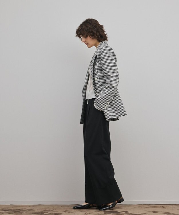 GRACE CONTINENTAL ギンガムダブルジャケット バイカラー