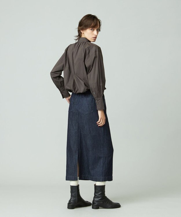 J.PRESS YORK STREET 【WOMEN】コットンボータイ ブラウス グレー系