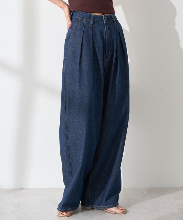 AMERICAN HOLIC ウエストタックデニムパンツ One Wash