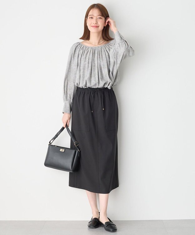 ANY 【セットアップ可能/UVケア/接触冷感/ストレッチ】イージーケアタイトスカート ブラック