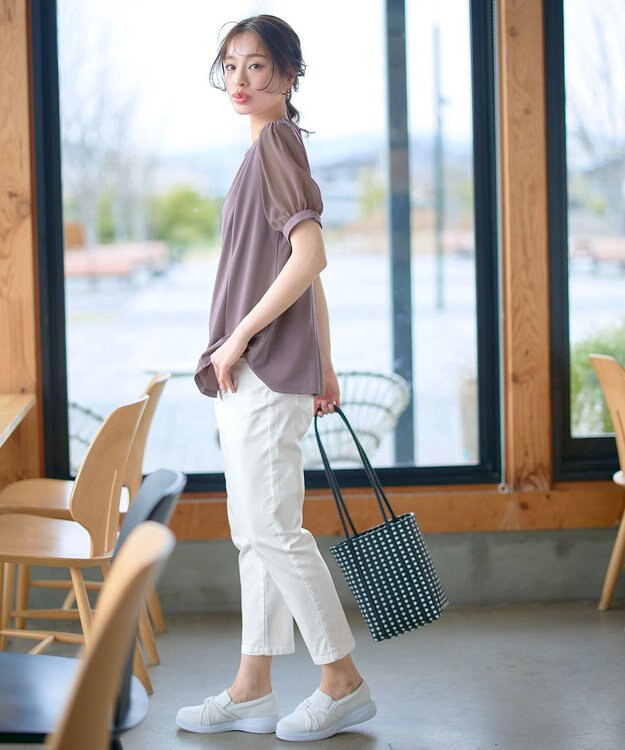 Tiaclasse 【洗える・接触冷感・紫外線ケア・サラごこち】ソフトペプラムカットソー ピンクモカ