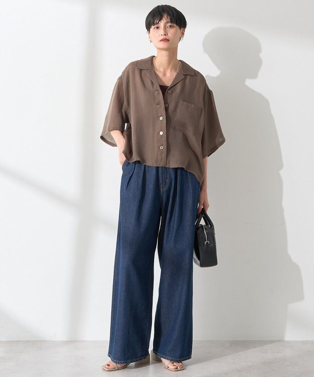 AMERICAN HOLIC ウエストタックデニムパンツ One Wash