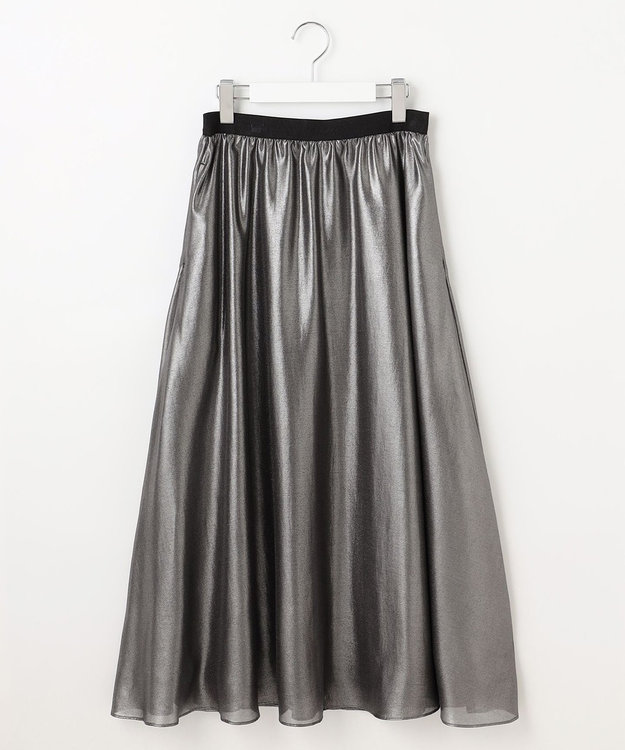 自由区 L 【カタログ掲載】シャイニーギャザー スカート ブラック