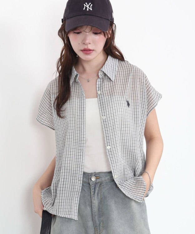 WEGO U.S. POLO ASSN.別注 フレンチスリーブシャツ ホワイト