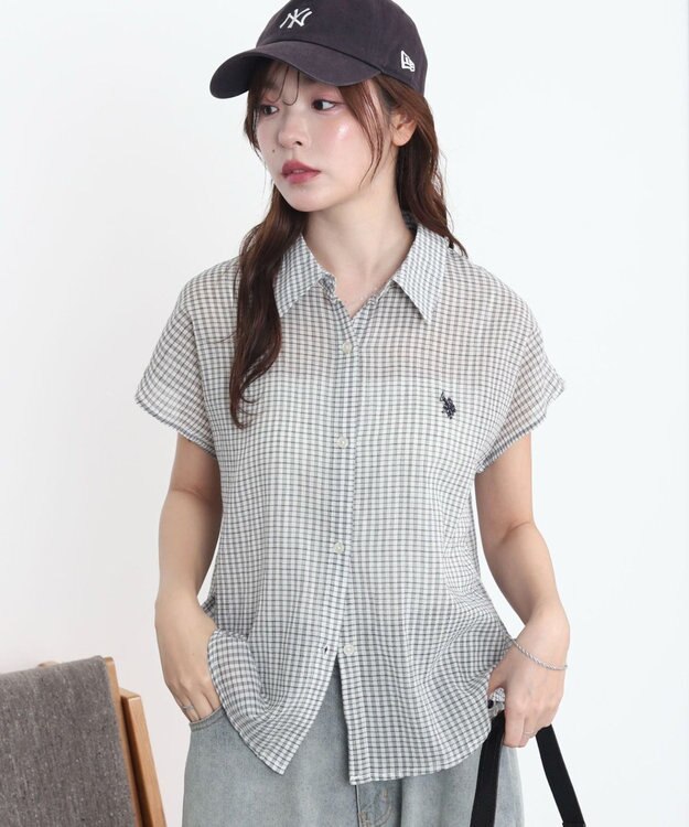 WEGO U.S. POLO ASSN.別注 フレンチスリーブシャツ ホワイト