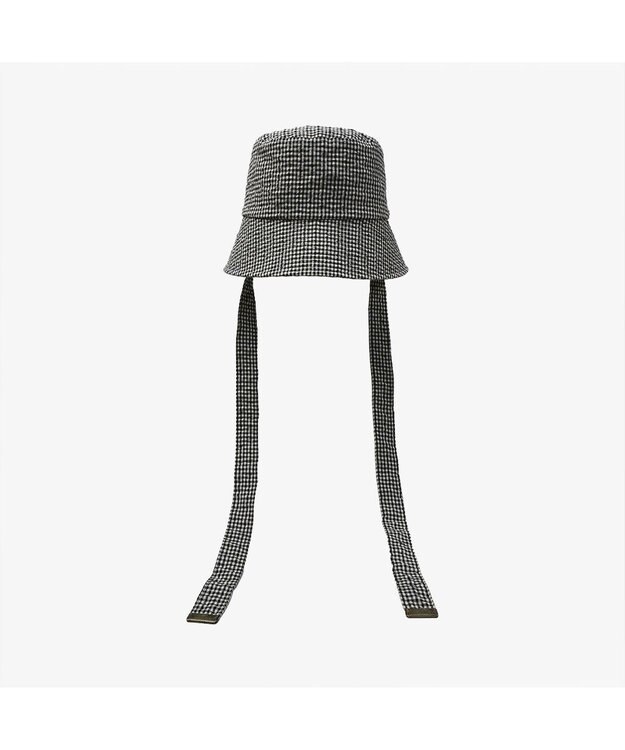 林八百吉商店 un chapeau　ひも付きチェックハット ネイビー