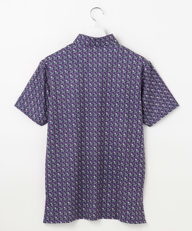 23区GOLF 【MEN】【吸水速乾/UVカット】アザミ小紋柄半袖ポロシャツ パープル系5