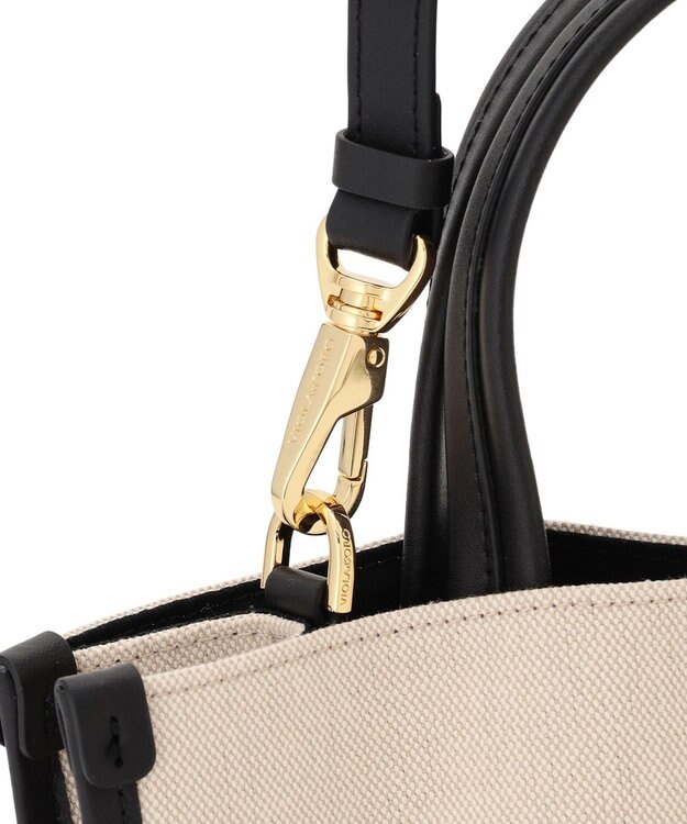 23区 VIOLAd'ORO キャンバス レザーコンビ 2WAY トートバッグ アイボリー系