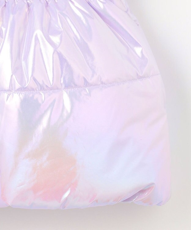 ANY KIDS パール調×フリースボア中綿コート ラベンダーオーロラ