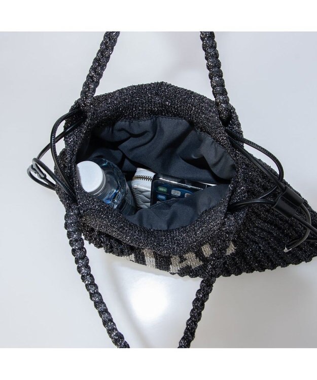 UNBILLION カシュカシュ cachecache / メッセージラメニット2wayバッグ ブラック