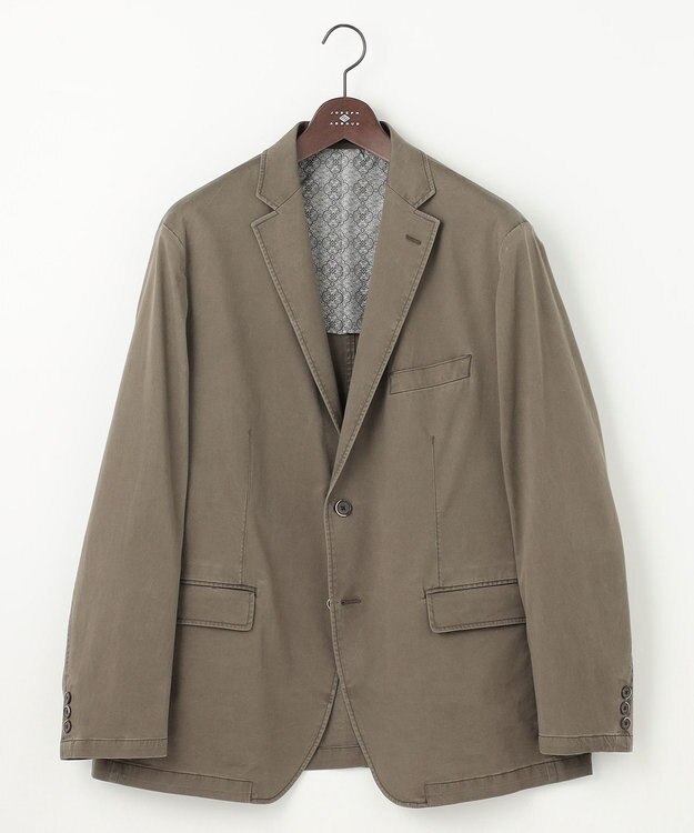 JOSEPH ABBOUD 【キングサイズ・ストレッチ/JAPANファブリック】ヴィンテージコットンストレッチ ジャケット カーキ系