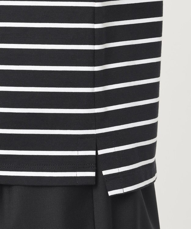 23区 L 【R(アール)】ビジュ― ストライプ ジャージー ブラック系1