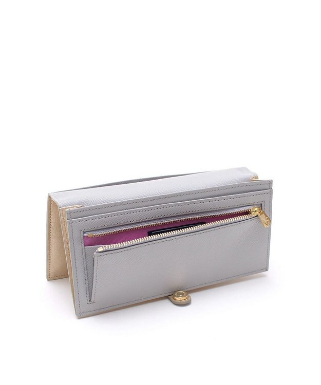 A.D.M.J. 【牛革】イタリアンレザークラックメタルロングウォレット オロ　マット