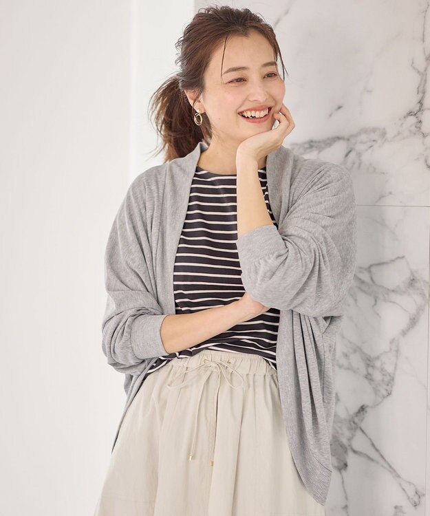 ANY 【洗濯機可/UVケア】ドルマンスリーブカーディガン トップグレー