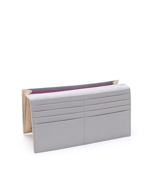 A.D.M.J. 【牛革】イタリアンレザークラックメタルロングウォレット オロ　マット