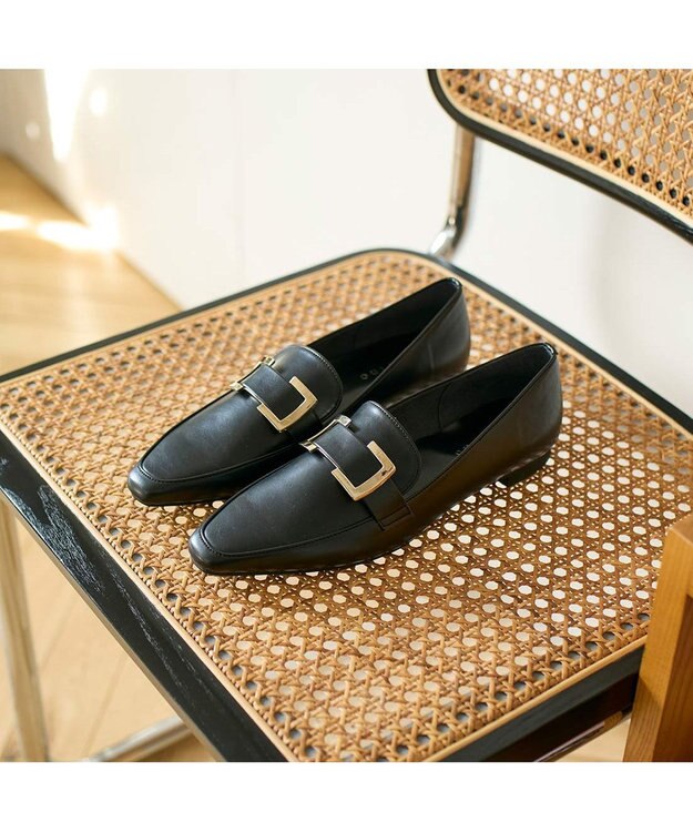 MODE ET JACOMO <carino>【レイン対応】バックルローファー ブラック