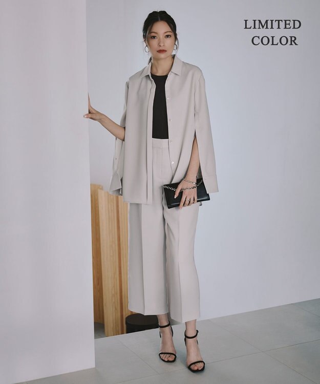 ICB 【WEB限定カラーあり】FluidBackSatin ワイドクロップドパンツ トープ系［WEB限定］